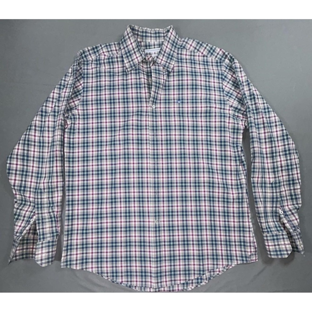Southern Tide Shirt Mens L Multicolor Plaid Cotton Long Sleeve Button‎ Up Casual